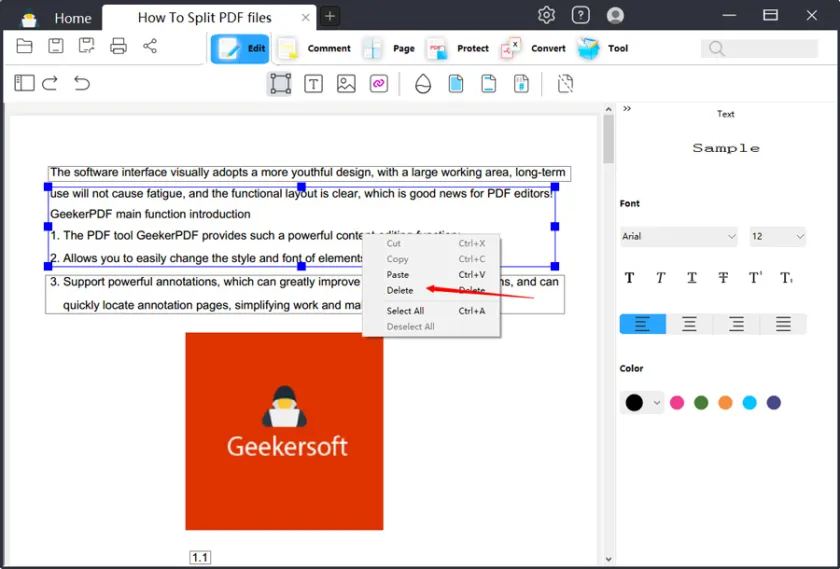 How to Quikly Delete Text from PDF with Two Clicks3